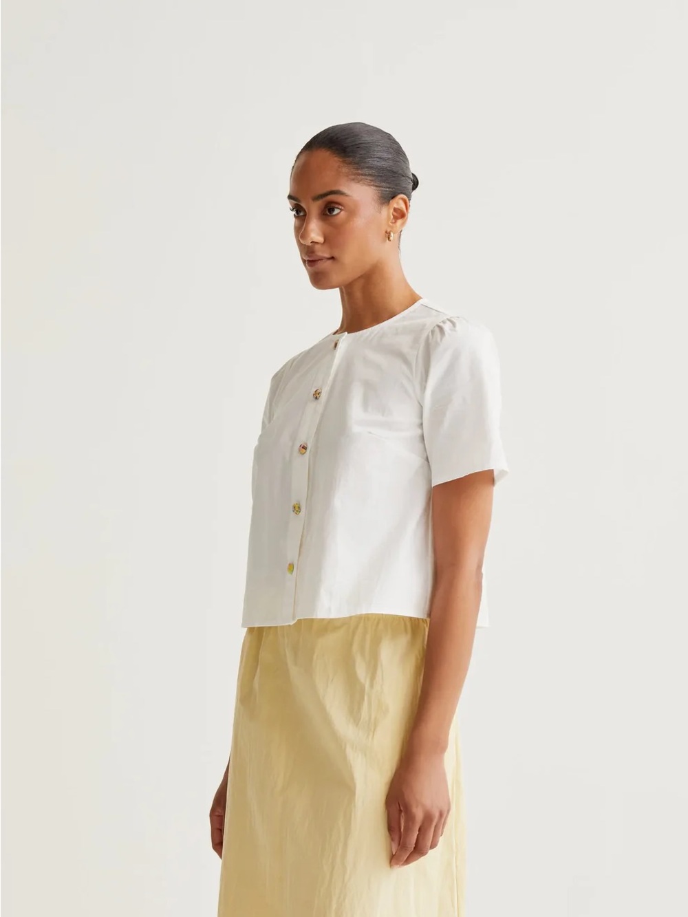 Compania Fantástica white multicolored button top